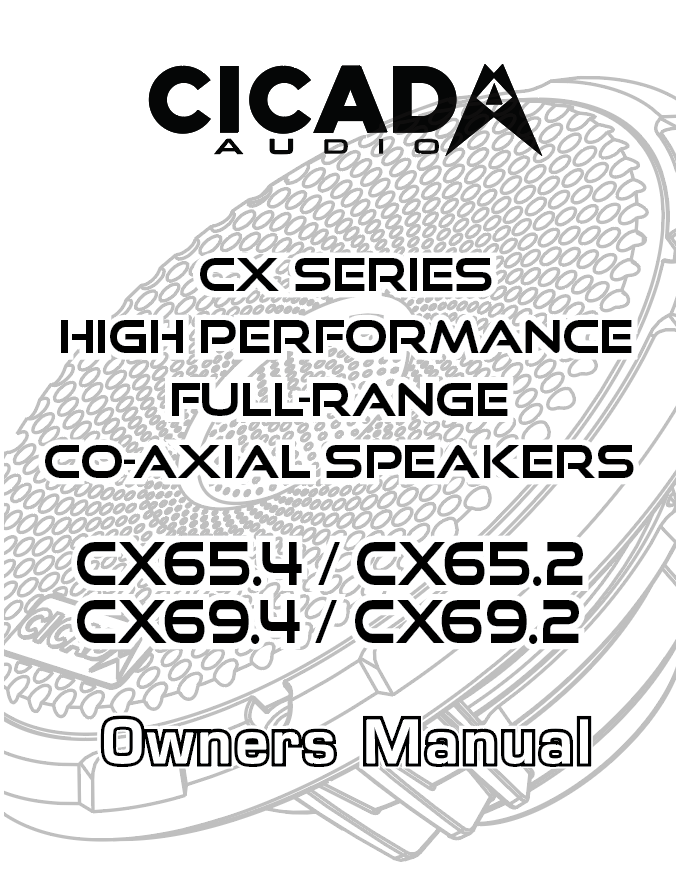 CICADA AUDIO CX SPEAKER MANUAL COVER