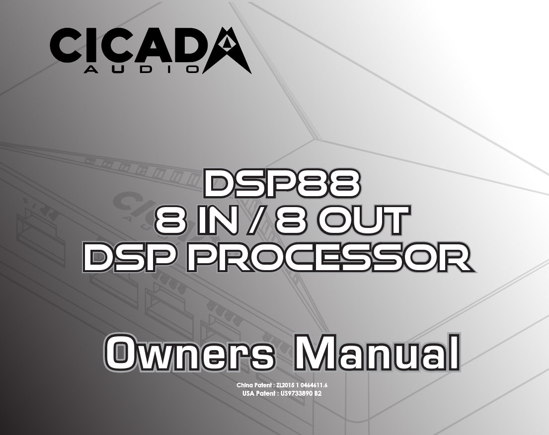 CICADA AUDIO DSP88 MANUAL COVER